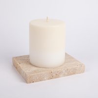 Beige Travertin Kerzenhalter, Kerzenhalter Tablett, Zylinder Halter, Großer Marmor Kerze Tablett von AndresStoneDesign