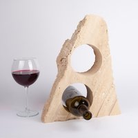 Einzigartige Travertin Weinflasche/stein Weinhalter Marmor Weinregal von AndresStoneDesign