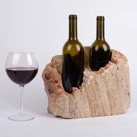 Einzigartige Travertin Weinflasche/stein Weinhalter Marmor Weinregal von AndresStoneDesign