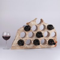 Einzigartige Travertin Weinflasche/stein Weinhalter Marmor Weinregal von AndresStoneDesign