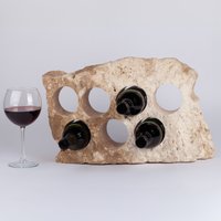 Einzigartige Travertin Weinflasche/stein Weinhalter Marmor Weinregal von AndresStoneDesign