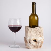 Einzigartige Travertin Weinflasche/stein Weinhalter Marmor Weinregal von AndresStoneDesign