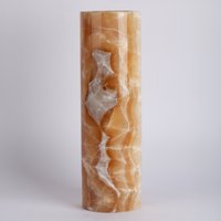 Gelbe Große Alabaster-Vase/Handgeschnitzter Onyx Onyx-Dekoration Alabaster-Dekoration Natürliche Wohndekoration Naturstein-Dekoration von AndresStoneDesign