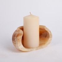 Gelber Alabaster Kerzenhalter, Naturstein Zylinder Großer Onyx Kerzenhalter von AndresStoneDesign