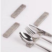 Grauer Marmor Besteck Rest Set 6Tlg, Stäbchen, Set, Stein Messer Rest, Marmor Grauer Marmor Besteck Rest Set 6Tlg, Stäbchen, Set, Stein Messer Rest, Marmor von AndresStoneDesign