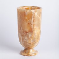 Hand Geschnitzte Gelbe Alabaster Vase Naturstein Wohnkultur Hand Geschnitzte Gelbe Alabaster Vase Naturstein Wohnkultur von AndresStoneDesign