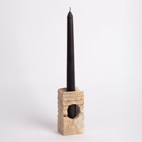 Natürlicher Travertin Kerzenhalter Mit Glasröhrchen von AndresStoneDesign