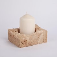Natürlicher Travertin-stein-Kerzenhalter von AndresStoneDesign
