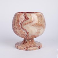 Rosa/Alabaster Sockel Schale Handgeschnitzter Onyx Dekoration Natürliche Wohndekoration Naturstein von AndresStoneDesign