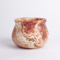 Hand Geschnitzte Rosa Alabaster Vase Naturstein Dekoration von AndresStoneDesign