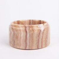 Hand Geschnitzte Rosa Alabaster Zylinder Schüssel Naturstein Dekoration von AndresStoneDesign