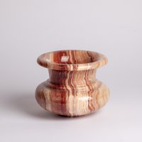 Rosa Alabaster Vase/Hand Geschnitzter Onyx Dekoration Natürliche Hausdekoration Wohnaccessoire von AndresStoneDesign