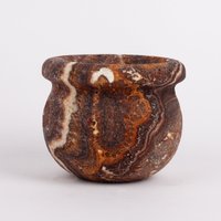 Terme Travertin Vase, Dekoration, Wohnaccessoires, Dekorative Stein Haus Geschenk, Braun Kleine Hand Geschnitzte Marmor Vase von AndresStoneDesign
