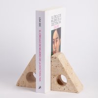 Travertin Buchstütze, Marmor Glas Tube Pflanzgefäß, Kerzenhalter, Mehrzweck Drei Verwendung von AndresStoneDesign