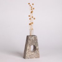 Travertin-Glasröhrchen-Halter "A", Einzigartiger Pflanzer, Natürlicher Steinpflanzer, Marmor-Blumentopf, Travertin-Blumentopf, Kleiner Blumentopf von AndresStoneDesign