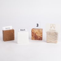 Travertin Kartenhalter & Kerzenhalter, Marmor Menü Halter, Schmuck Display, Namensschild Hochzeit Bar Schild, Ort von AndresStoneDesign