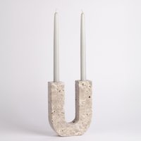 Travertin Kerzenständer Unico/Wüstengrau Poliert Travertin Kerzenständer Unico/Wüstengrau Poliert von AndresStoneDesign