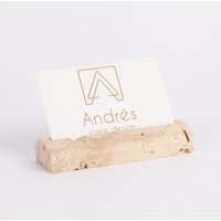 Travertin-Visitenkartenhalter, Steinhochzeits-Platzhalter, Kartenständer, Ausstellungsständer, Menühalter, Marmor-Fotoständer, Schmuckständer von AndresStoneDesign