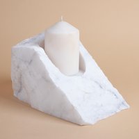 Weißer Marmor Kerzenhalter, Naturstein Zylinder Großer Kerze von AndresStoneDesign