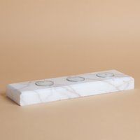 Weißer Marmor Kerzenständer/Teelichthalter Aus von AndresStoneDesign