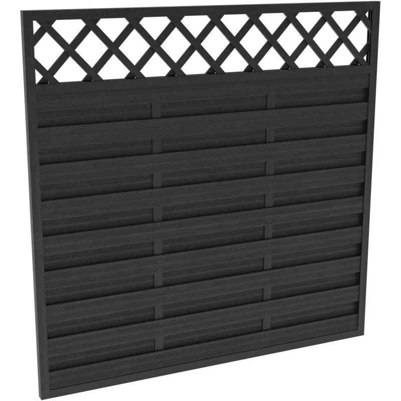 Sichtschutzzaun-Element Country Anthrazit lasiert 180 cm x 180 cm FSC von -