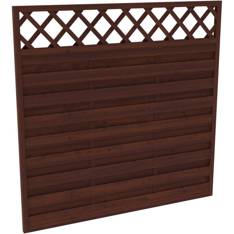 Sichtschutzzaun-Element Country Braun lasiert 180 cm x 180 cm von Andrewex