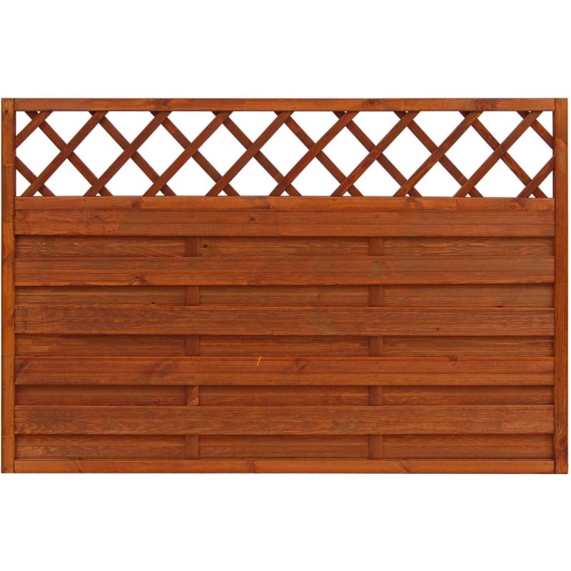 Sichtschutzzaun-Element Country Teakfarben lasiert 120 cm x 180 cm von Andrewex