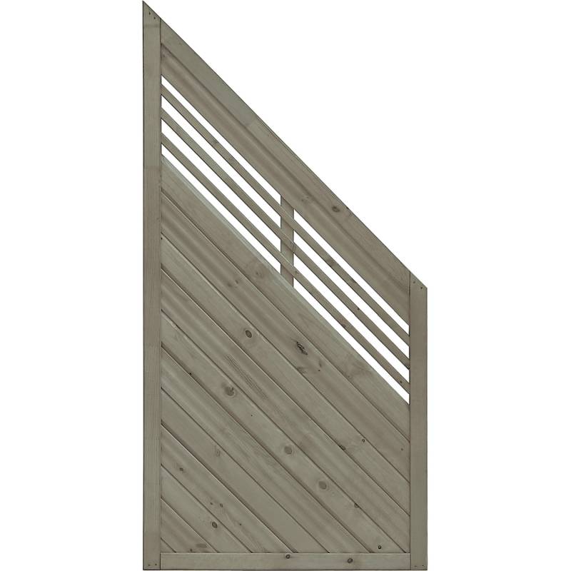 Sichtschutzzaun Anschlusselement Nicea Grau 180/90 cm x 90 cm eins. von Andrewex