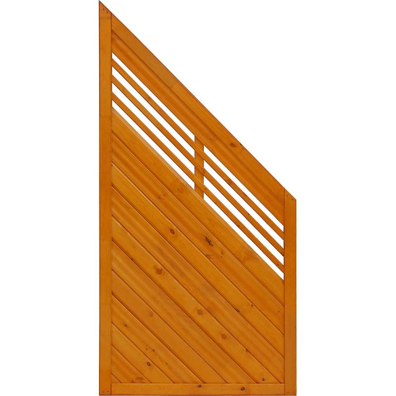 Sichtschutzzaun Anschlusselement Nicea Pinienfarben 180/90 x 90cm eins. von Andrewex