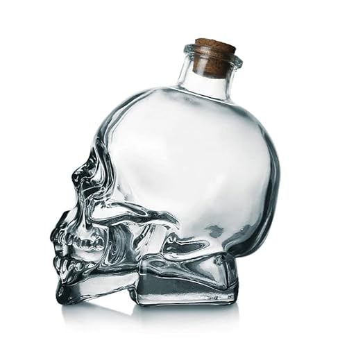 Schädelflasche 750ml - Totenkopf - Inklusive Kork - Halloween Glas von Andriez