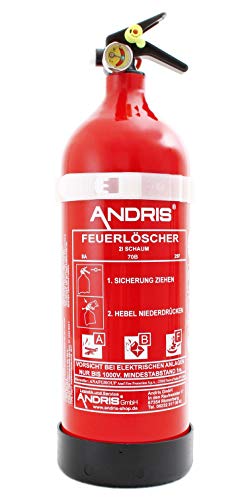 Feuerlöscher 2L ABF Fettbrand Schaum-Kombi-Löscher EN3, Aluminiumgehäuse inkl. ANDRIS® Prüfnachweis von Andris
