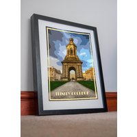 Trinity College Dublin Druck Poster Leinwand Irland Wanddekoration Bild Urlaub Geschenk Home Dekor Retro Kunst Reise Vintage Affiche Style von AndriusPosters