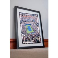 Us Open Poster Druck Leinwand Kunst Geschenk Tennis Art New York Arena Home Dekor Grand Slam von AndriusPosters