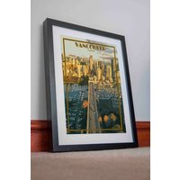 Vancouver Print Poster Leinwand Kanada Wandkunst Dekor Geschenk Kunstwerk Urlaub Home Retro Kunst Reise Vintage Wandwanderung Druck von AndriusPosters