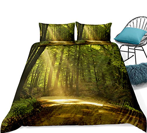 Andrui Dream Forest Series Bettwäsche-Set mit 3D-Druck, realistisch, ohne Füllung, mit Reißverschluss (Stil 6, Bettgröße 90–150 x 220 cm) von Andrui