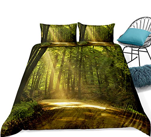 Andrui Dream Forest Series Bettwäsche-Set mit 3D-Druck, realistisch, ohne Füllung, mit Reißverschluss (Stil 6, Bettgröße 105–180 x 220 cm) von Andrui