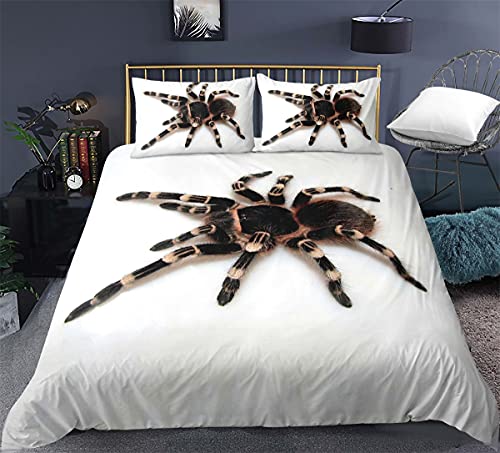 Andrui. Bettwäsche 3D Spinne Weiß Schwarz Bettbezüge mit Kissenbezug Microfaser Himmlische Qualität (Spinne 08,135 * 200+80 * 80 * 1) von Andrui.