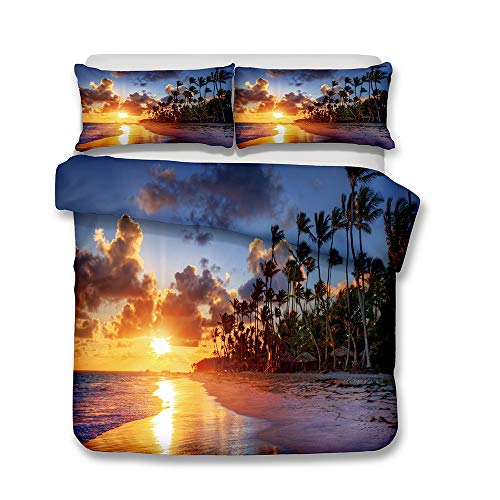Bettwäsche Set Ozean Welle Strand Blauer Himmel und Weiße Wolken Mehrfarbig Landschaft Bettbezug und Kissenbezug Bettwäsche mit Reißverschluss Ganzjährig Einzelbett 135x200cm Bettwäsche Set Ozean Welle Strand Blauer Himmel und Weiße Wolken Mehrfarbig Landschaft Bettbezug und Kissenbezug Bettwäsche mit Reißverschluss Ganzjährig Einzelbett 135x200cm von Andrui