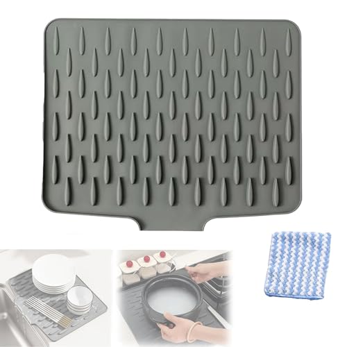 Auslaufsicherer Arbeitsplattenschutz Aus Silikon, Silikon-Abtropfmatte für Küche, Spüle, Kühlschrank, Arbeitsplattenschutz mit Wasserumleitung und rutschfestem Design Auslaufsicherer Arbeitsplattenschutz Aus Silikon, Silikon-Abtropfmatte für Küche, Spüle, Kühlschrank, Arbeitsplattenschutz mit Wasserumleitung und rutschfestem Design von Andseeyou