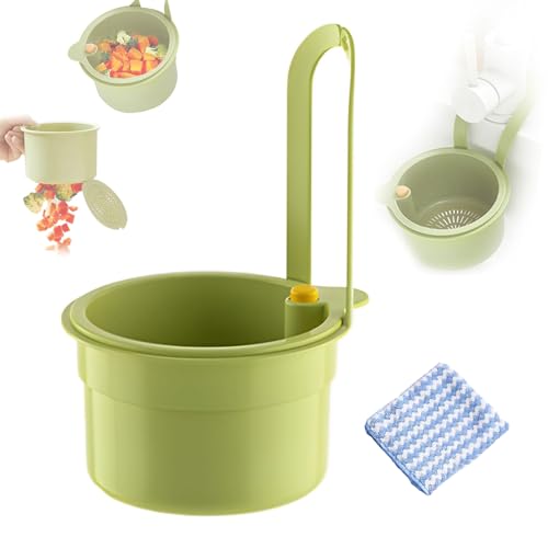 Sieb für SpüLbecken, Aufhängbar Spülbecken Sieb, Waschbecken Siebs Abnehmbar, Spülbeckensie mit Snap-Button, Abflusssieb Küchenspüle (Grün) von Andseeyou