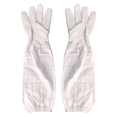 Andux 1 Paar Professionelle Bienenzucht Handschuhe Langarm-Schutzhandschuhe YFST-01 (L, Beige) von Andux