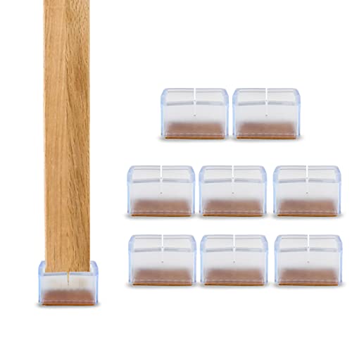 Andux 8pcs/Set Rechteck unten Silikon Stuhl Bein Caps Füße Pads Möbel Tisch Abdeckungen Holz Boden Protektoren GJZJD-01 (23#) von Andux