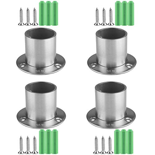 Andux Edelstahl Flansch Socket Flansche Rohr Rod Halterung für Badezimmer Schrank LYGDZ-01 (32mm; 4 Stück) von Andux