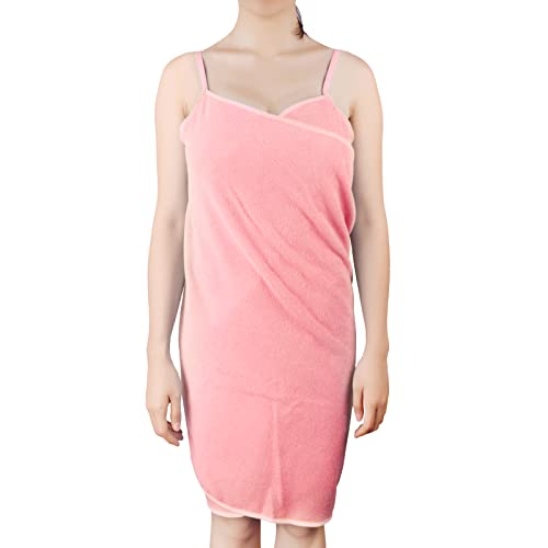 Andux Zone Wearable Badetuch Bademantel Duschtuch Spa Strand Schwimmen Microfaser Weich Saugfähig Handtuch 70cm*140cm DDYJ-01 Rosa MEHRWEG von Andux