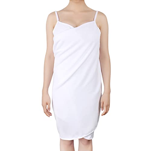 Andux Zone Wearable Badetuch Bademantel Duschtuch Spa Strand Schwimmen Microfaser Weich Saugfähig Handtuch 70cm*140cm DDYJ-01 Weiß MEHRWEG von Andux