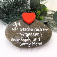 Grabschmuck Mit Rotem Herz Ca. 4 cm Wunschtext Personalisierbar Erinnerung Tiergrabstein Unikat Grabstein Urnengrab Sternenkind von AndysSteinwelt