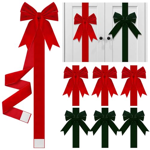 Aneco 6 Stück Weihnachtstürband und Schleifen, große Weihnachts-Samtschleifen und Bänder, festliche Samtschleife mit Klettverschluss für Schränke, Möbel, Weihnachtsfeier, Dekoration, Rot und Grün Aneco 6 Stück Weihnachtstürband und Schleifen, große Weihnachts-Samtschleifen und Bänder, festliche Samtschleife mit Klettverschluss für Schränke, Möbel, Weihnachtsfeier, Dekoration, Rot und Grün von Aneco