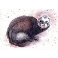 "Aquarell Frettchen Portrait Hund, Katze "Memorial Art"." von AnellHappyWatercolor