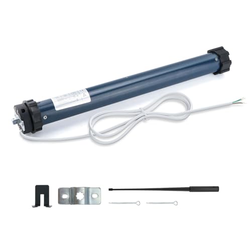 Anesty Rolladenmotor Komplettset, 20 Nm Rohrmotor Rollo Motor Rolladenantrieb für 60mm 8-Kant Welle, 40KG Zugkraft, mit Thermoschutz und Mechanischen Endschaltern von Anesty