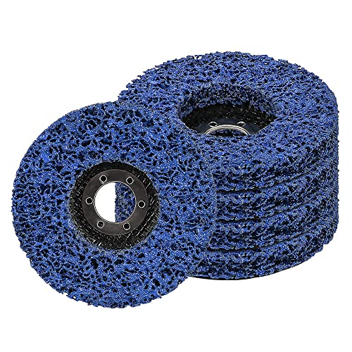 CSD Scheibe Schleifscheibe, Ø 115mm Reinigungsscheibe Set, Grobreinigungsscheibe für Winkelschleifer, Clean Strip Disc Nylongewebescheibe für Schleifens Polierens Rostentfernung (5 Stück - Blau) von Anesty